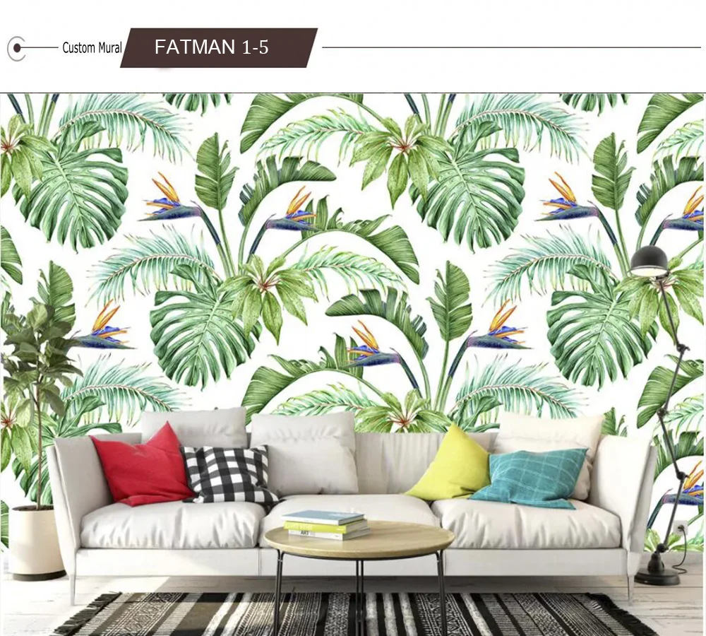 Пользовательские 3D фото обои тропические джунгли Красочные листья Настенные обои для спальни ресторана росписи papel де parede