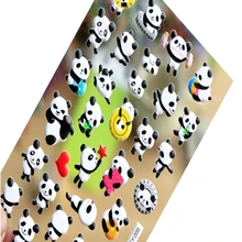 1 упак./лот прекрасный 3D с мультипликационным принтом «панда», пузырь слипчивый стикер для канцелярских товаров для детей декоративные стикеры kawaii телефон-деко стикер