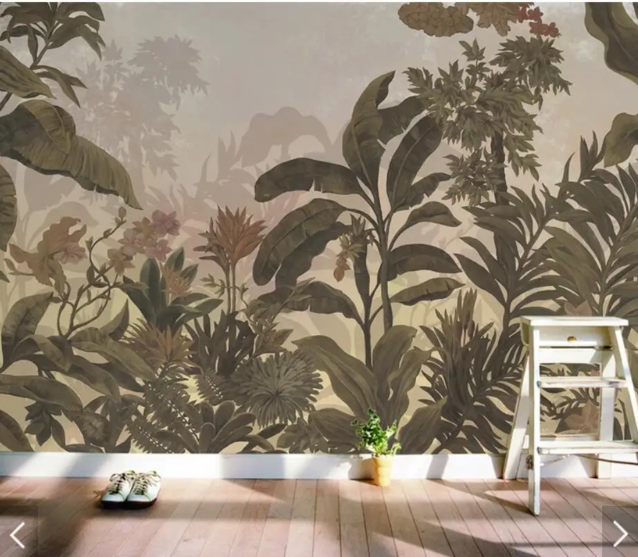 Настенная бумага с тропическими листьями 3d настенные фрески настенная бумага для спальни настенный Декор печатная фотография настенная