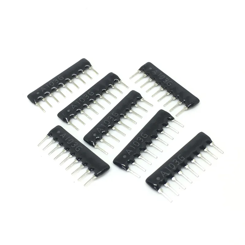 

20pcs/lot DIP 1K 2K 4.7K 5.1K 6.8K 10K 100K 9pin 4pin 5pin Network Resistor array,Line A103G A102G A202G A472G