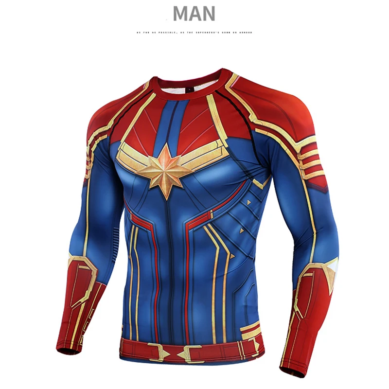 3D Марвел Капитан футболка Косплей Марвел Капитан Carol Danvers костюмы женские мужские супергерой спортивные плотные футболки топы тренажерные залы одежда