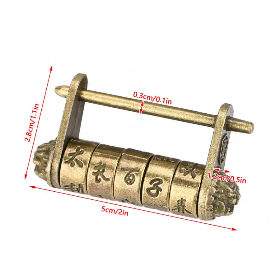 Замки для шкафов китайский винтажный замок Античный Ретро стиль Комбинированный Замок коробка для ювелирных изделий ящик шкаф шкафчик