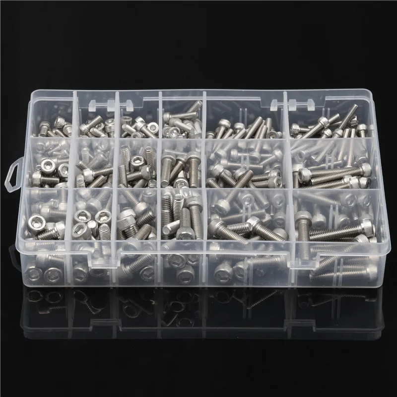 300PCS Stainless Steel Hex Column Hexagon Screws M4 M5 M6 Bolt Nut Kits