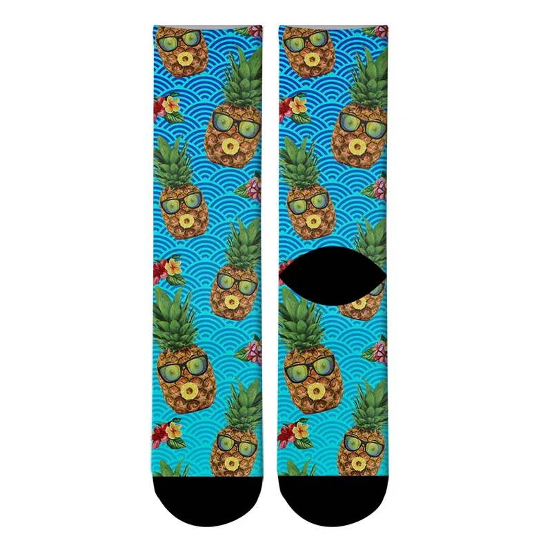 Мужские модные носки с 3d принтом кактуса, клубники, мужские забавные длинные носки с ананасом, авокадо, уличные трендовые трубки, носки, Прямая поставка - Цвет: 2