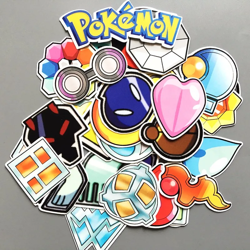 

Cartoon Anime Poke Badge Stickers 33Pcs/set PVC Sticker For Car Laptop Skateboard Suitcase