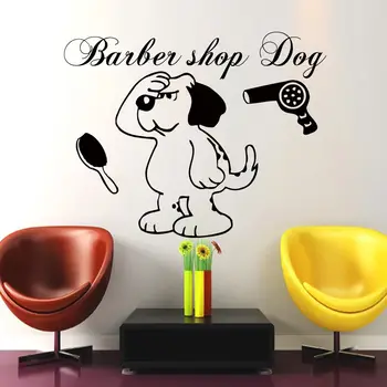 

Pet Shop Wall Decal Quote Barber shop Dog Comb Hair Dryer Mural Art Pvc Wall Sticker Pet Salon Grooming Salon Home Decoration