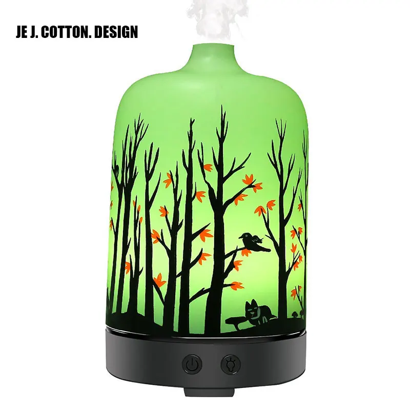 

100ML Forest Aroma Diffuser Air Humidifiers with Led Night Lamp Ultrasonic Humidifier for Home Mist Maker Aromatherapy Diffuser