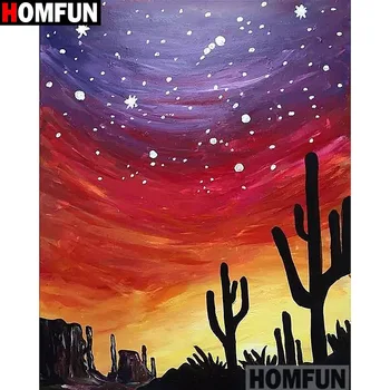 

HOMFUN Full Square/Round Drill 5D DIY Diamond Painting "Cartoon night scene" 3D Embroidery Cross Stitch 5D Home Decor A13610