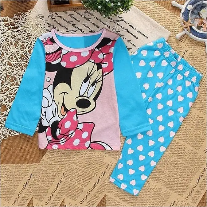 Children pajamas Soft Sleeping suits cotton clothing sets Girls Cartoon kids underwear set Autumn Winter indoor clothing - Color: style 30