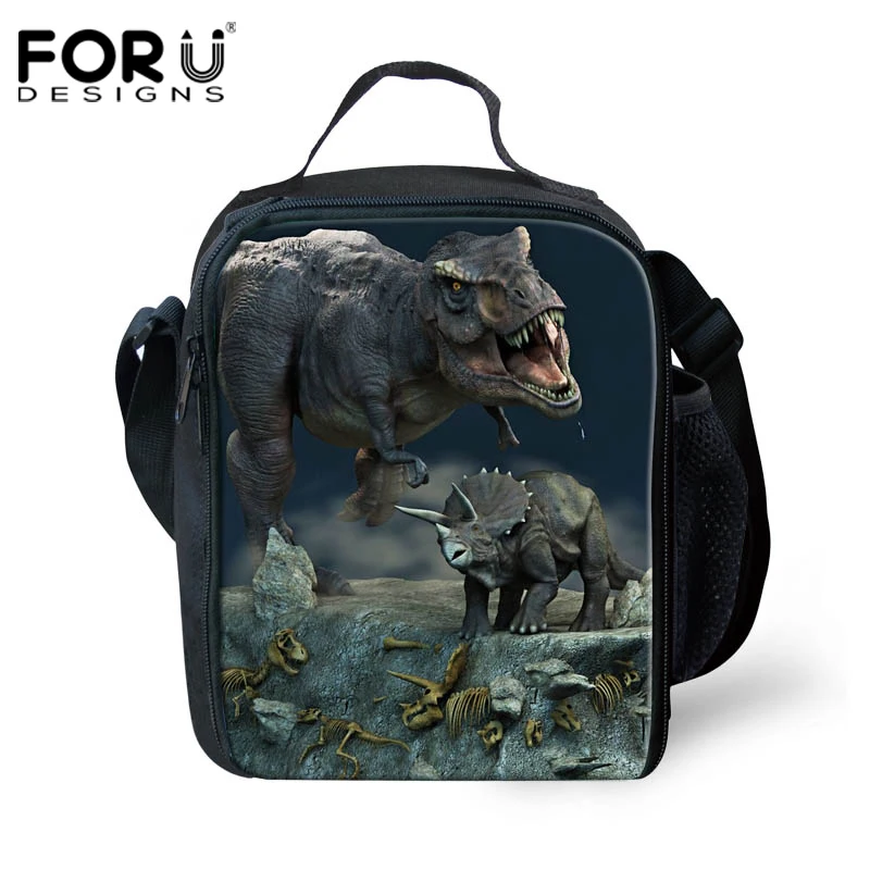 

FORUDESIGNS Cool 3D Dinosaur Printing Insulated Kid's Lunch Bag Thermal Picnic Tote Bags Storage Food Lunch Box for Women Ladies