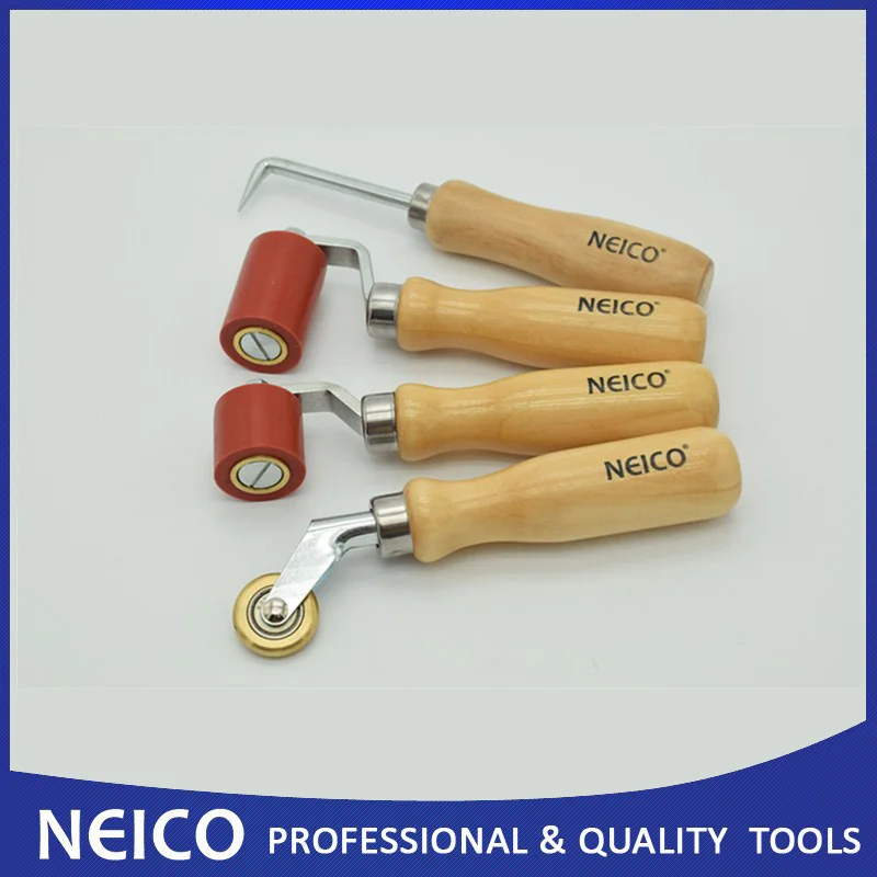 

4PCS Roofing Membrane Installing Set Tools , Silicone Roller ,Seam Tester,Brass Penny Seam Roller,Seam Rollers Set