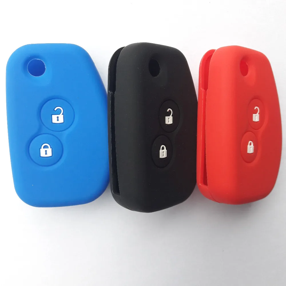 

Flip Folding Silicone Key Holder For Renault 2Button Remote Cover Modus Dacia Clio Logan Kangoo Scenic Megane Escape Case Refit