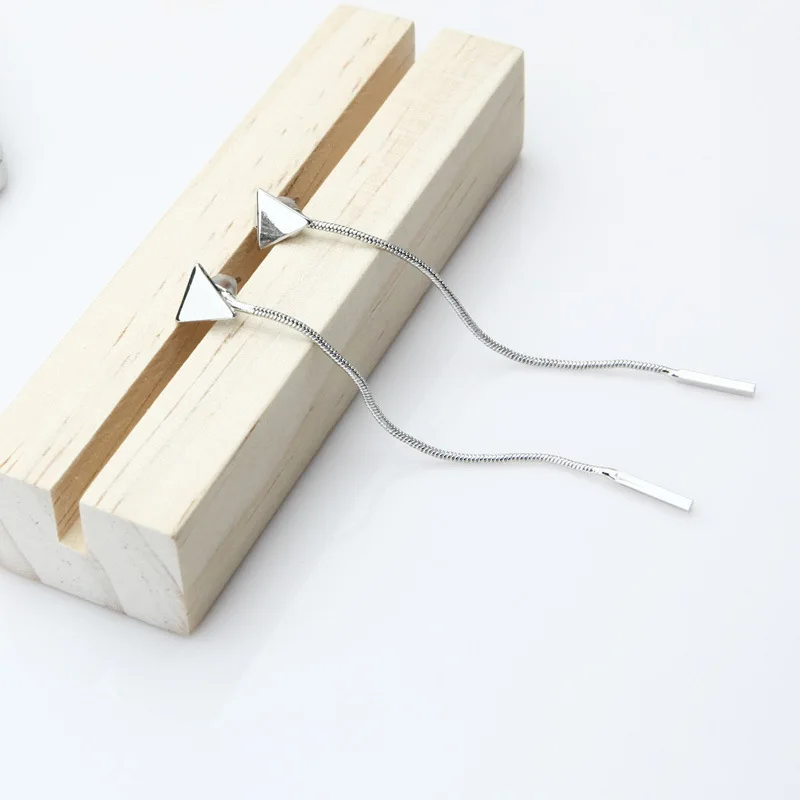 Vintage Sequins Triangle Tassel Drop Earrings Long Chain Dangle Drop Earrings For Women Pendientes Brincos 2017