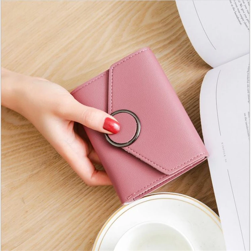 Cross-border Foreign Trade Explosion Short Paragraph Women's Wallet Korean Version Round Buckle Wallet Mini Change Card Package Cross-border Foreign Trade Explosion Short Paragraph Women's Wallet Korean Version Round Buckle Wallet Mini Change Card Package