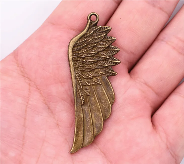 

57x20mm 4pcs Antique Bronze Plated Feather Wing Charms Pendant DIY Handmade Jewelry Accessories