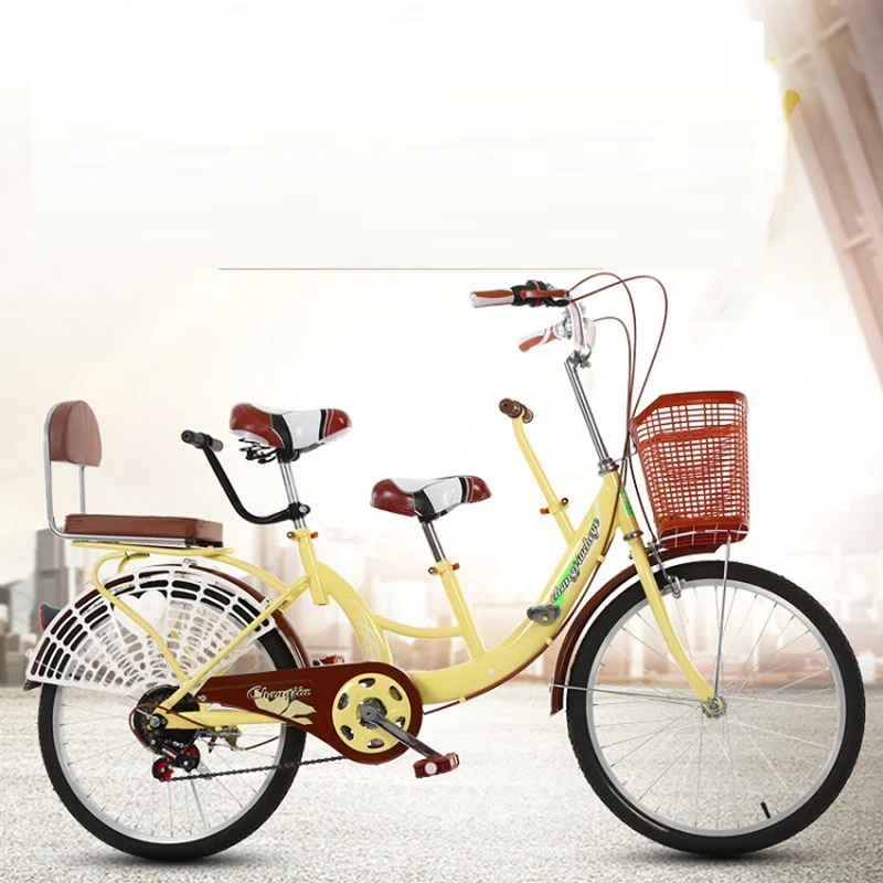 22-дюймовый Для женщин двойной велосипед родительско-детский автомобиль, чтобы построить мост с детьми