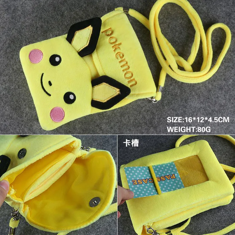 Аниме/мультфильм Пикачу сотовый телефон плюшевый чехол/мини через плечо/сумка через плечо/портмоне - Цвет: Pikachu 3