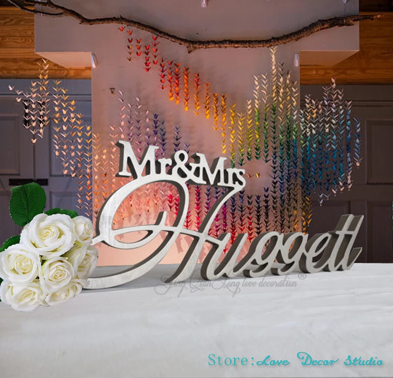  Custom Mr & Mrs Last Name Wedding Table Sign Big CenterPiece Decoration Personalized sign Custom Si