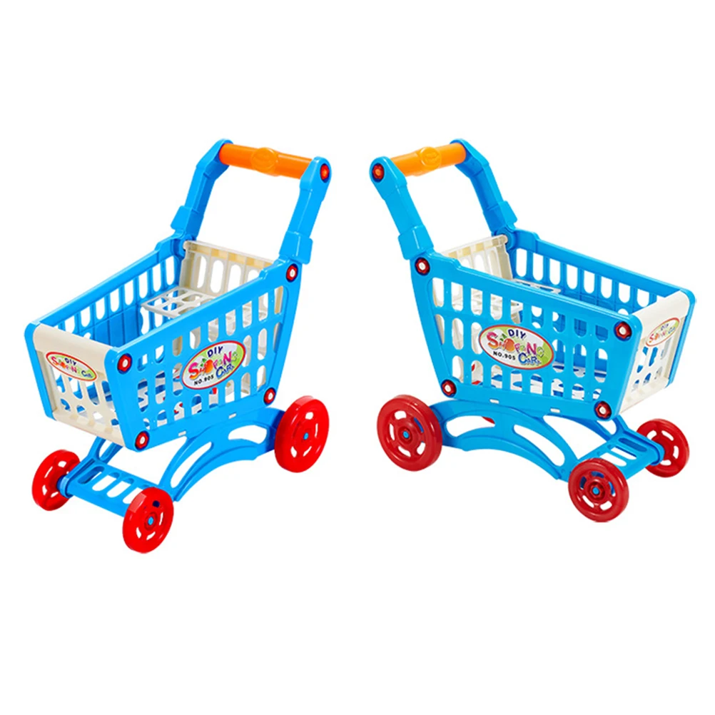 Simulate Supermarket Shopping Cart Pretend Play Toys Mini Plastic