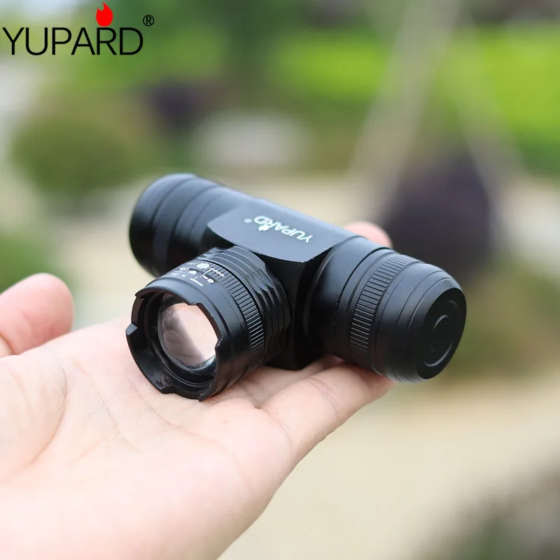 Goedkoop YUPARD Zoomable Zoom IN OU T6 L2 led Koplamp Passen Koplamp 5 Mode Waterdicht AAA 18650 oplaadbare batterij 1000lm torch