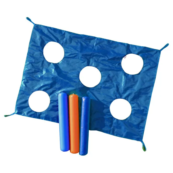 2*1,45 м детские игры парашют с отверстиями Радужный зонтик развивающие уличные спортивные игрушки для детского сада - Цвет: blue