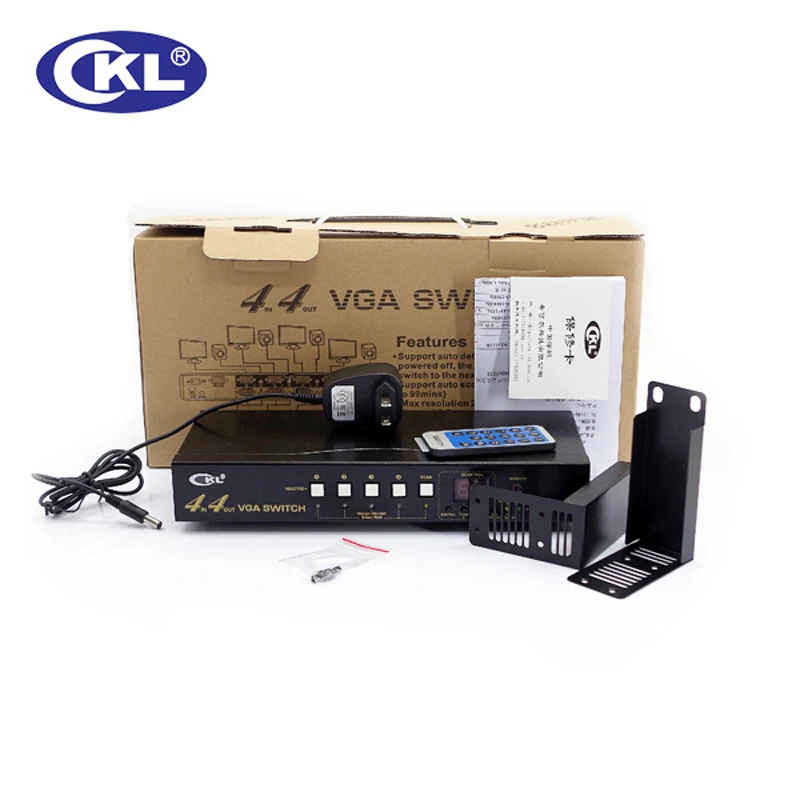 CKL-444R High-end vga-коммутатор PLC сплиттер с аудио 4 в 4 из 2048*1536 450 МГц для ПК монитор с ИК-пульт дистанционного управления RS232 Управление