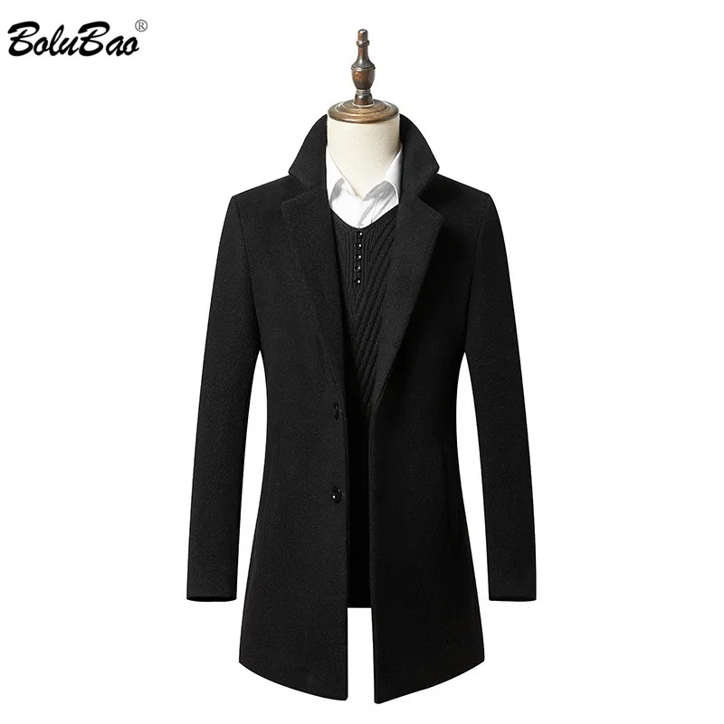 BOLUBAO зимние Брендовые мужские шерстяные пальто новые высококачественные длинные мужские шерстяные тренчи повседневные мужские шерстяные пальто