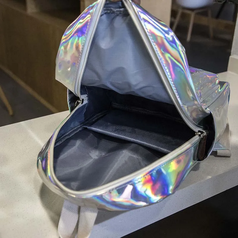 Новинка 2019 Женский Большой рюкзак с голограммой лазерные рюкзаки школьные сумки