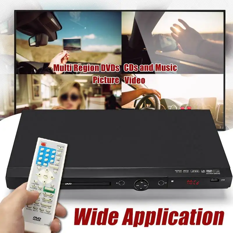 

Portable USB 1080P Full HD DVD Player Region Multiple Playback DIVXs DVD CD RW Player LED Display Player DVD MP3 for Meeting