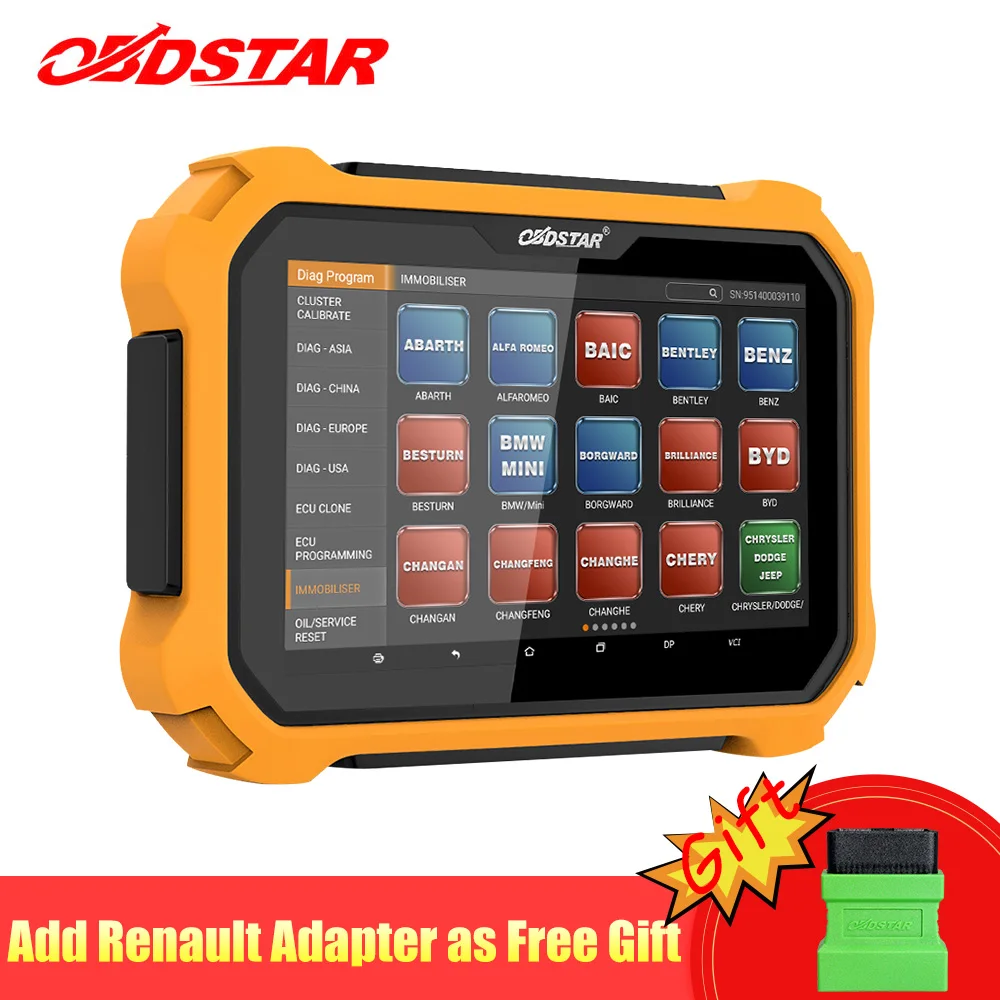 

OBDSTAR X300 DP Plus Car Key Programmer Pin Code OBD2 Scanner ECU Clone EEPROM/PIC Adapter Immobilizer Odometer Adjustment Tool