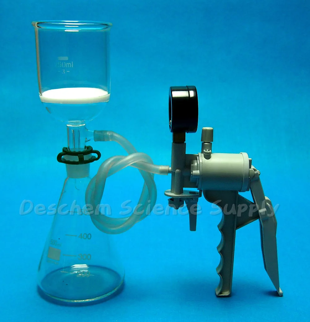 

Lab Suction Filtration Device,250ml Buchner Funnel,500ml,Erlenmeyer Flask W/Vacuum Pump