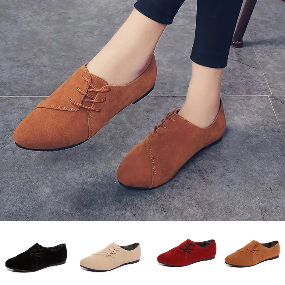 

Hot Designer Women Lace Up Flat Shoes Head Shoes Low To Help Flat Bottom Casual Shoes Sale Top Spring Casual Leather Flat Shoes