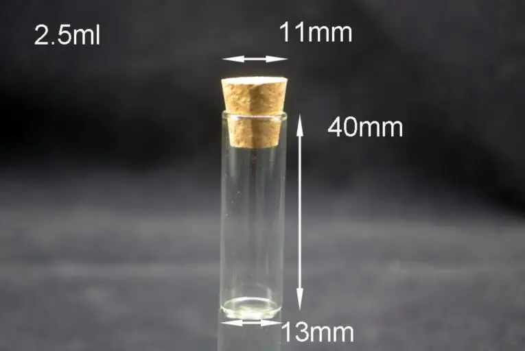 50pcs/lot 13*40mm test Tube Glass Bottles With Cork High Borosilicate