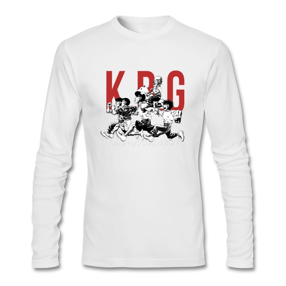 Hajime No Ippo k.b. G футболка хлопок Crewneck с длинным рукавом футболки для мужчин хип-хоп дешевые мужские рубашки - Цвет: Белый