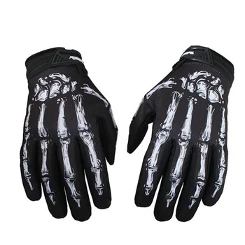 

Novely Outdoors Men's Cycling Gloves Bike Motorcycle Skull Bone Skeleton Goth Full Finger Riding Gloves Men Cycling Equipment