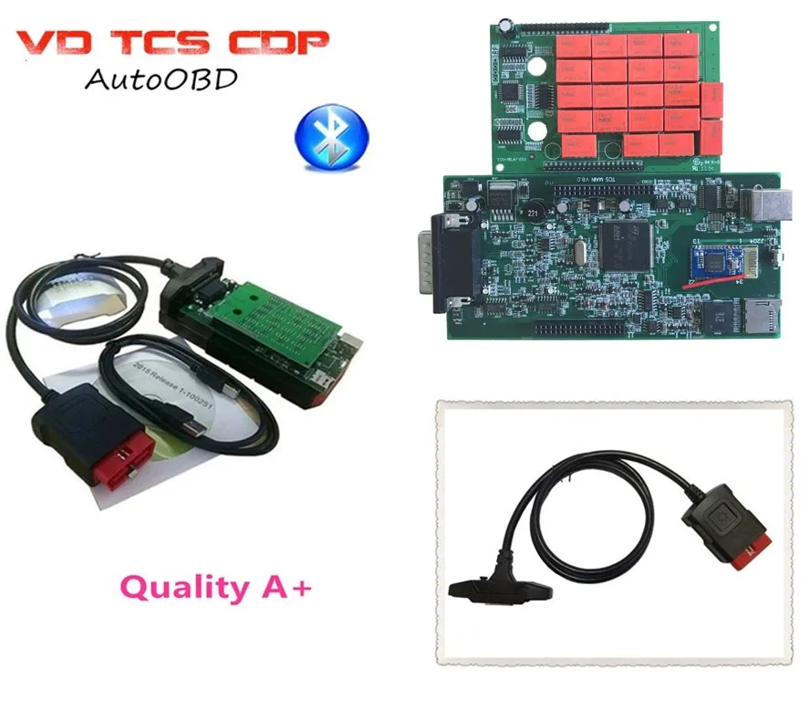 Бесплатная доставка DHL зеленая печатная плата VD TCS CDP Pro Plus Bluetooth автомобильный