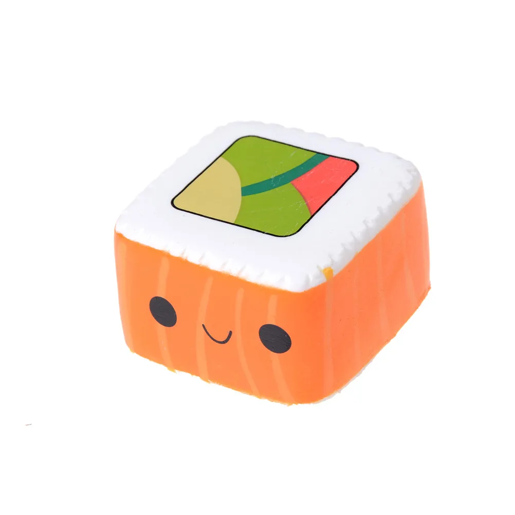 Милые каваи вкусные суши медленно поднимающиеся игрушки мультфильм лицо кулон эластичный хлеб торт дети забавная игрушка подарок квадратные игрушечные суши