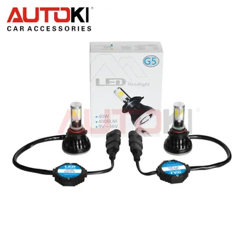 

Autoki G5 H7 H11 9005 H4 car LED Headlights COB 80W 8000LM AUTO headlights headlamp kit Front Bulb Automobiles Headlamp 6000K