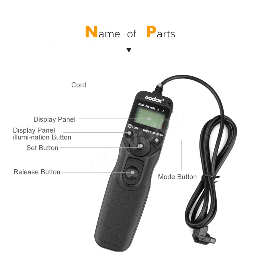 Godox EZA-C1/C3/N1/N3/S1 цифровой таймер выдержки пульт дистанционного управления Шнур для Canon Nikon 550D 1000D 500D 450D