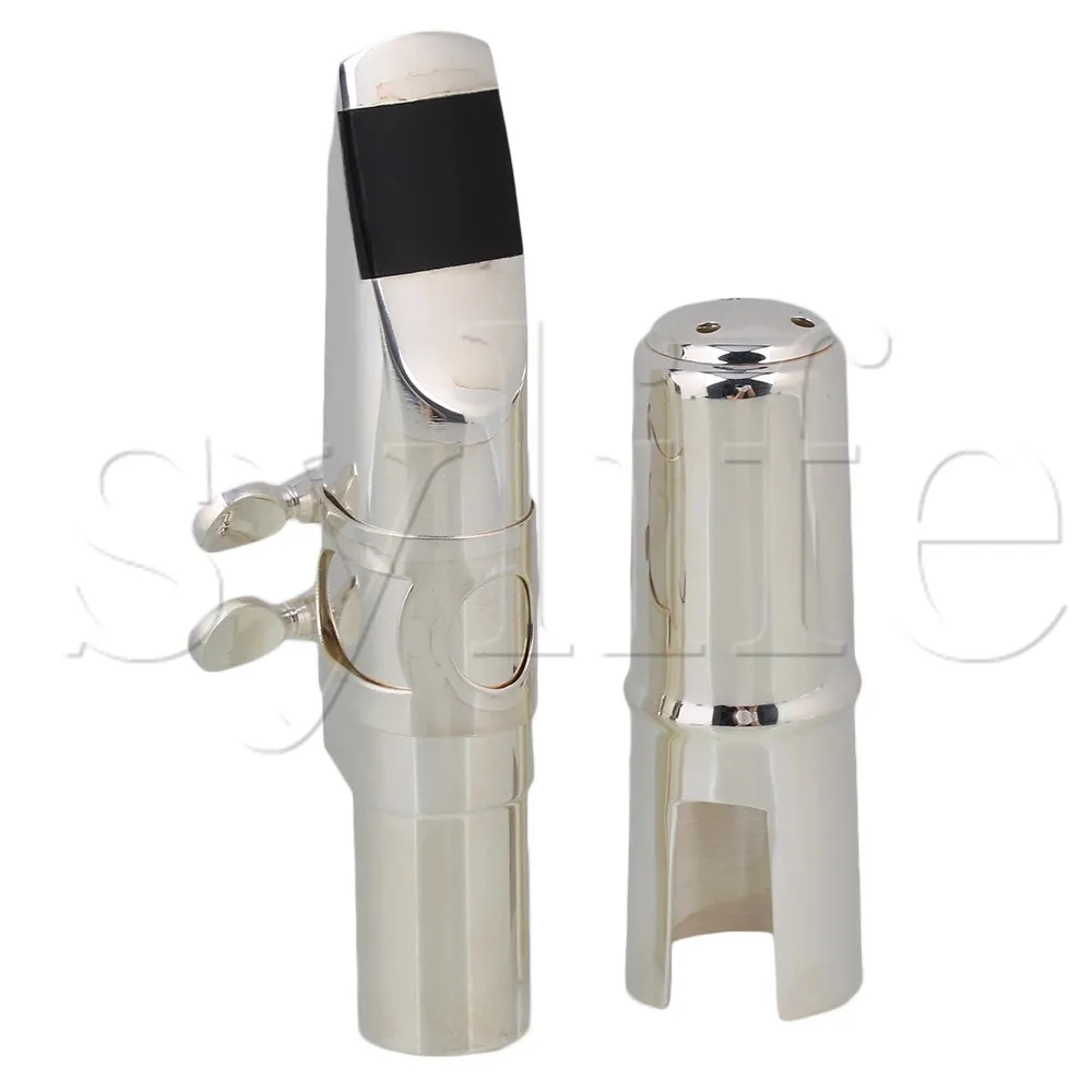 Tenor Saxophone Sax Mouthpiece Cap Ligature Sliver plate 7 Good Sound