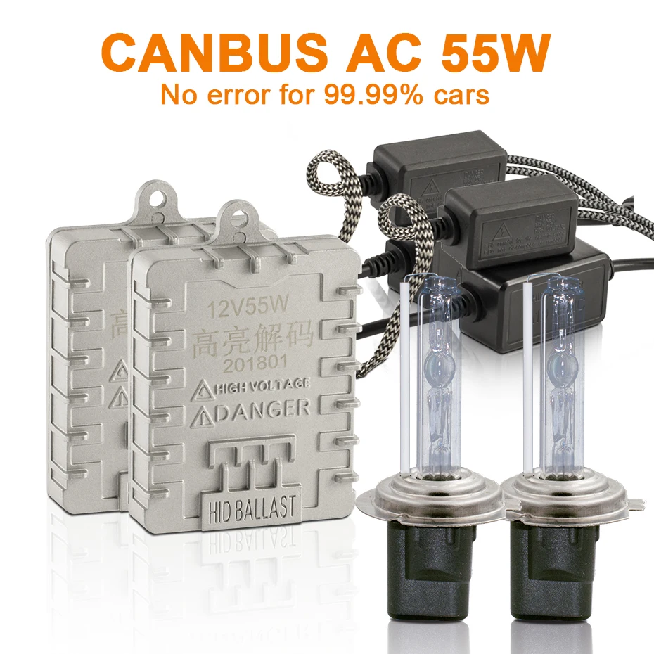 CNSUNNYLIGHT Canbus 55W Car Xenon HID Lights H7 H1 H11 H8 HB3 HB4 9005 9006 9012 4300K 6000K No Error Warning Auto Xenon Lamps (4)