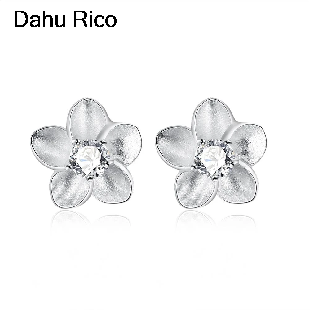 Цветок цветы oorknopjes уха шпильки ohringe boucles d oreilles белый циркон плата простой pataya e acesso