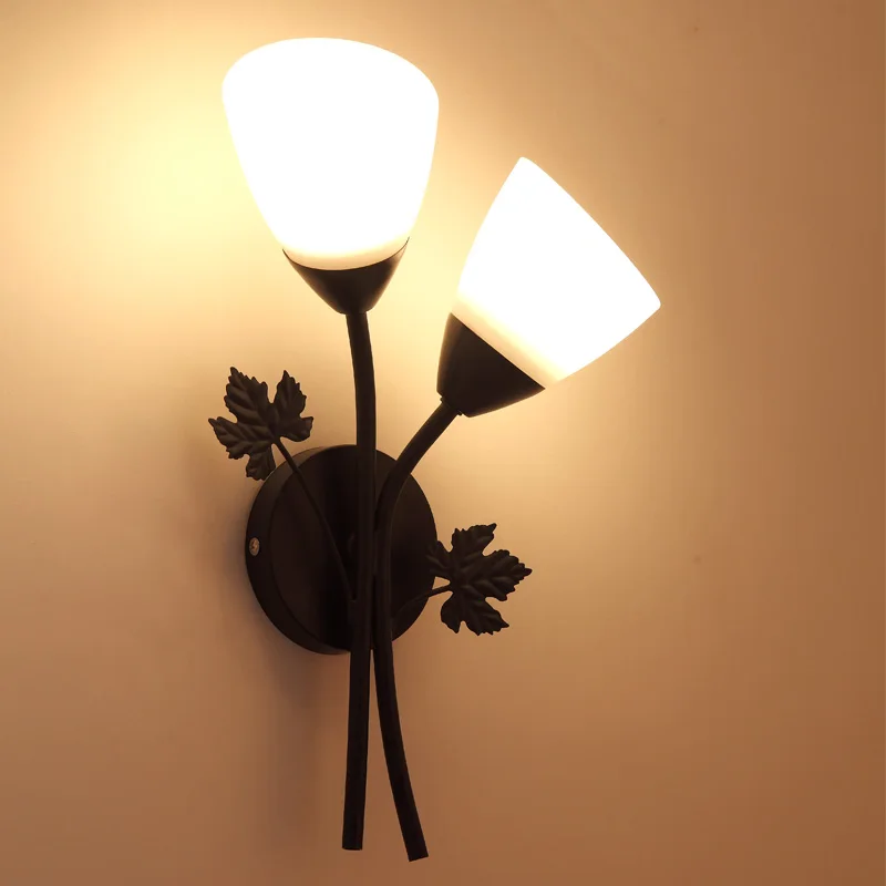 Современный 27 Светодиодный настенный светильник скандинавский стеклянный шар, настенные светильники для коридора, спальни, прикроватный светильник, настенные бра AC85-265V - Цвет абажура: 6080-2 black