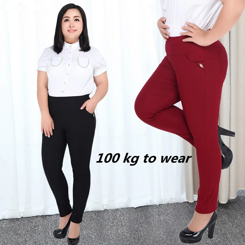 

High waist elasticity Large size 6XL 2018 Women Pants Plus Casual leggings Pants Slim Stretch Pencil Pants Female Trousers