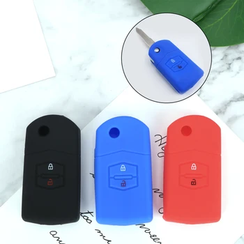 

LEEPEE For Mazda 3 2 6 2003 2004 2005 2006 2007 2008 2009 2012 2013 Key Holder Car Key Case Cover Key Bag Protector 2 Buttons