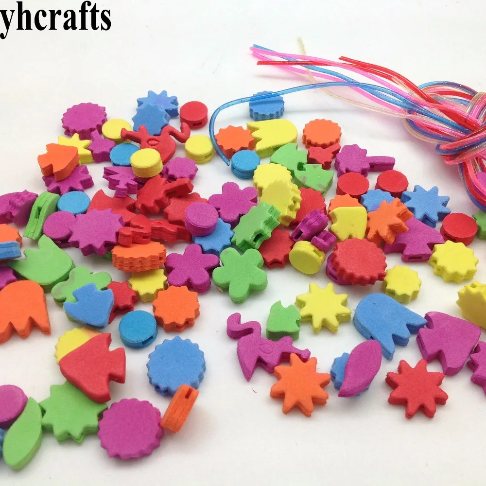 1bag(100pcs)/LOT.Flower animal foam lacing beads.Creative handwork