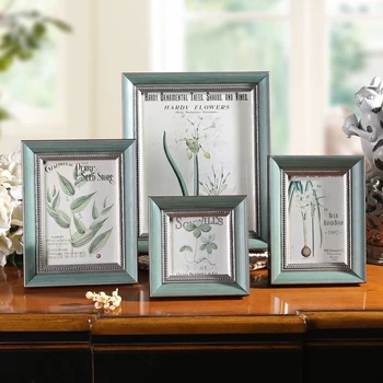 

2019 Elegant Old Taste 4"6"10" Photo Frame Desktop And Wall Hanging Picture Frame 1pcs Home Art Crafts Photo Frames marco foto