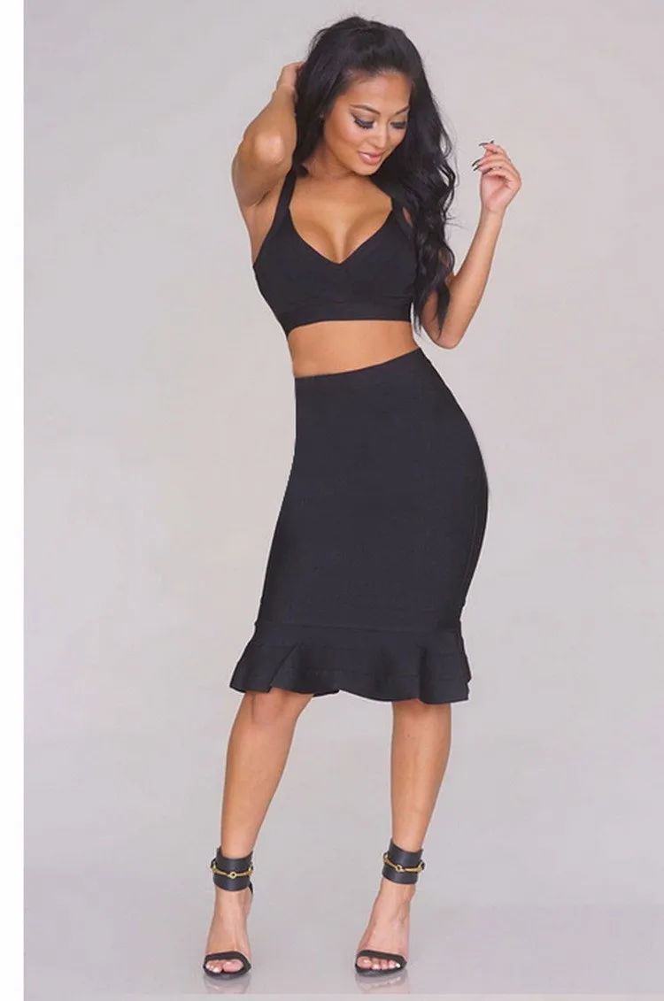 yellow 2020 new fashion sexy women's knee length high waist rayon hl fishtail mermaid bandage skirt skorts for women