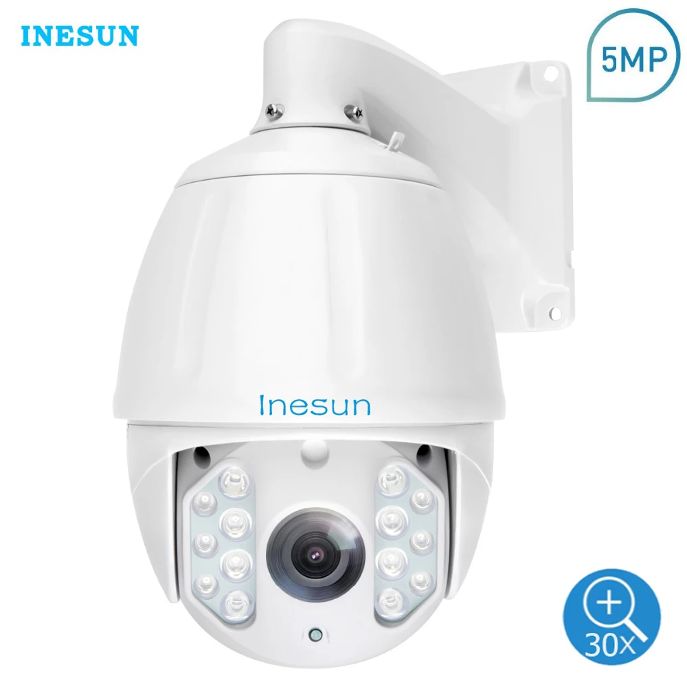 

Inesun Outdoor PTZ IP Camera 2MP 5MP Super HD 2592x1944 30X Zoom PTZ Camera Waterproof High Speed Dome Cam 500ft IR Night Vision