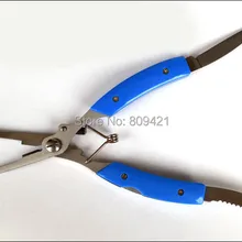 50 шт./лот 6." 3 в 1 из нержавеющей Рыбалка плоскогубцы Ножницы линия резак Крюк Удалить синий инструмент с нейлон сумки